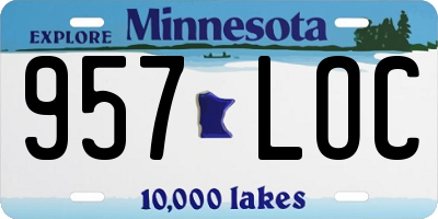 MN license plate 957LOC