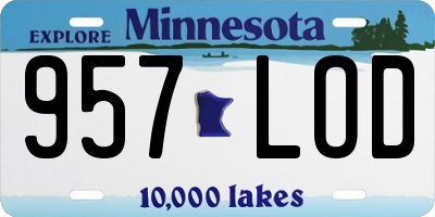 MN license plate 957LOD
