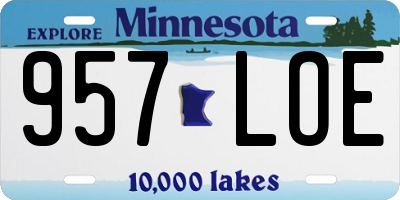 MN license plate 957LOE