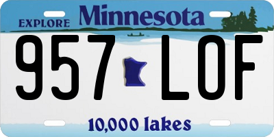 MN license plate 957LOF