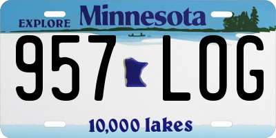 MN license plate 957LOG