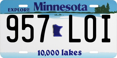 MN license plate 957LOI