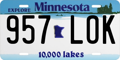 MN license plate 957LOK
