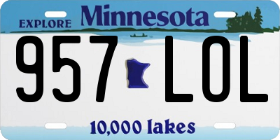 MN license plate 957LOL