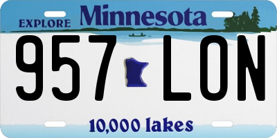 MN license plate 957LON