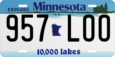 MN license plate 957LOO