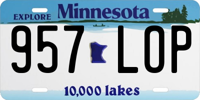 MN license plate 957LOP