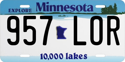 MN license plate 957LOR