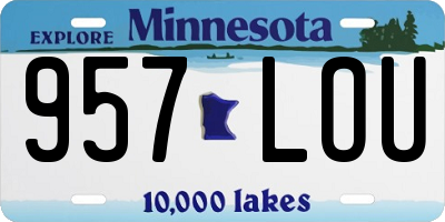 MN license plate 957LOU