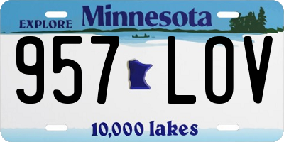 MN license plate 957LOV
