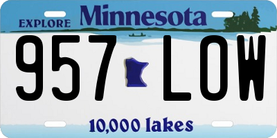 MN license plate 957LOW