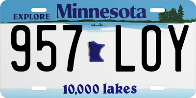 MN license plate 957LOY