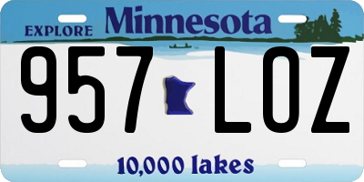 MN license plate 957LOZ