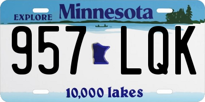 MN license plate 957LQK