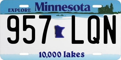 MN license plate 957LQN