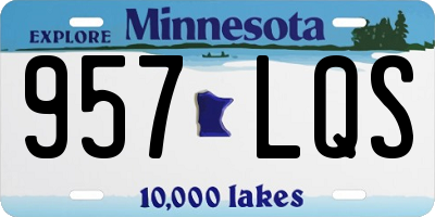 MN license plate 957LQS