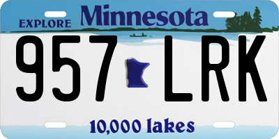 MN license plate 957LRK