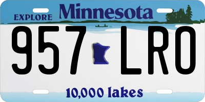 MN license plate 957LRO