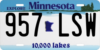 MN license plate 957LSW