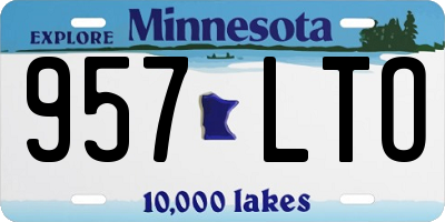 MN license plate 957LTO