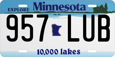 MN license plate 957LUB