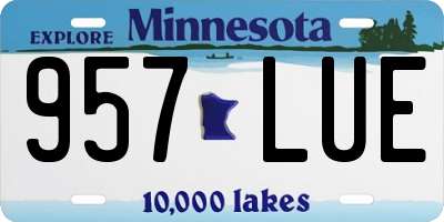 MN license plate 957LUE
