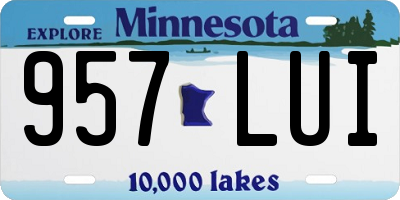 MN license plate 957LUI