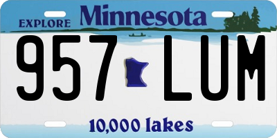 MN license plate 957LUM