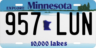 MN license plate 957LUN