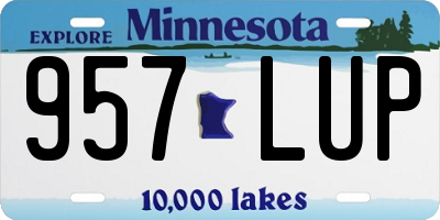 MN license plate 957LUP