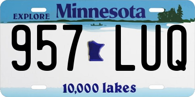 MN license plate 957LUQ