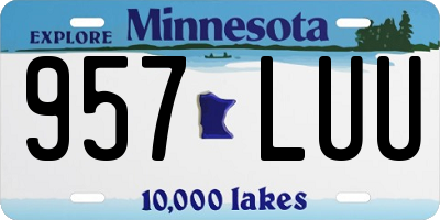 MN license plate 957LUU