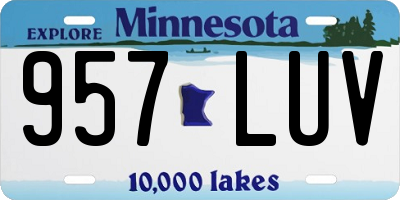 MN license plate 957LUV