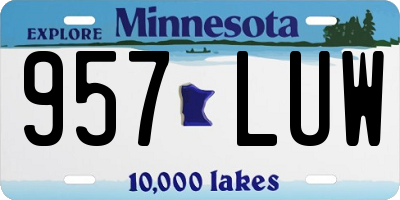 MN license plate 957LUW