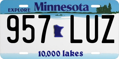 MN license plate 957LUZ