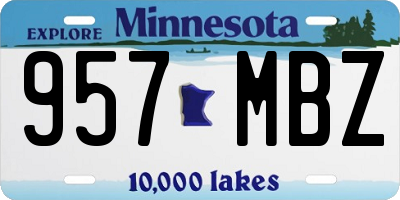 MN license plate 957MBZ