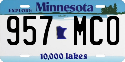 MN license plate 957MCO