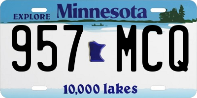 MN license plate 957MCQ