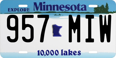 MN license plate 957MIW