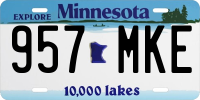 MN license plate 957MKE