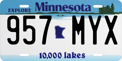 MN license plate 957MYX