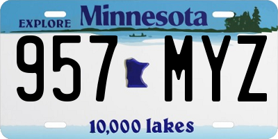 MN license plate 957MYZ