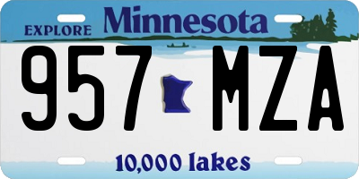 MN license plate 957MZA