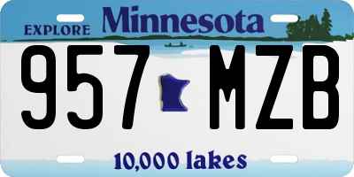 MN license plate 957MZB