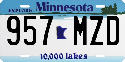 MN license plate 957MZD
