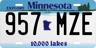 MN license plate 957MZE