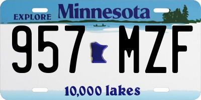 MN license plate 957MZF