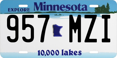 MN license plate 957MZI