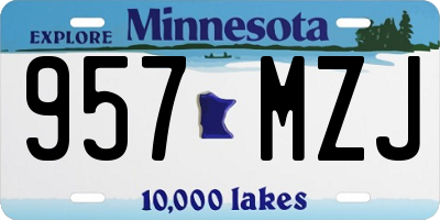 MN license plate 957MZJ