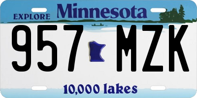 MN license plate 957MZK